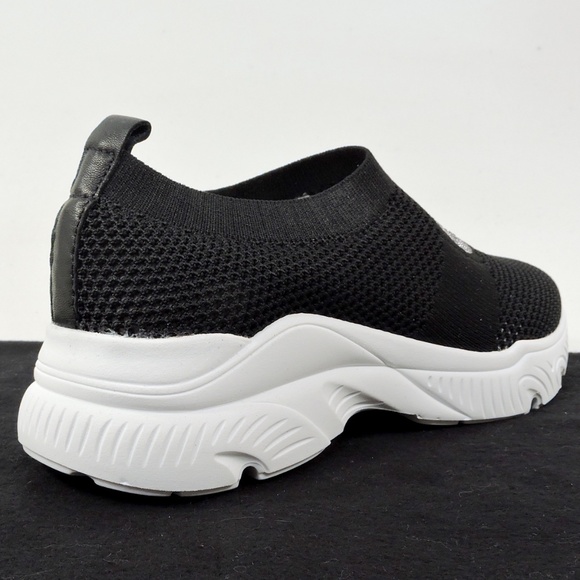 CASADEI 🇮🇹 WOMEN'S BLACK STREICH FABRIC FASHION SUMMER SNEAKERS - Picture 5 of 10